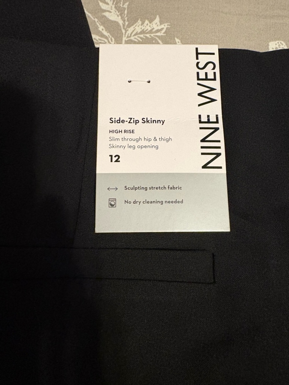 Nine West Black Side-Zip Skinny Pants